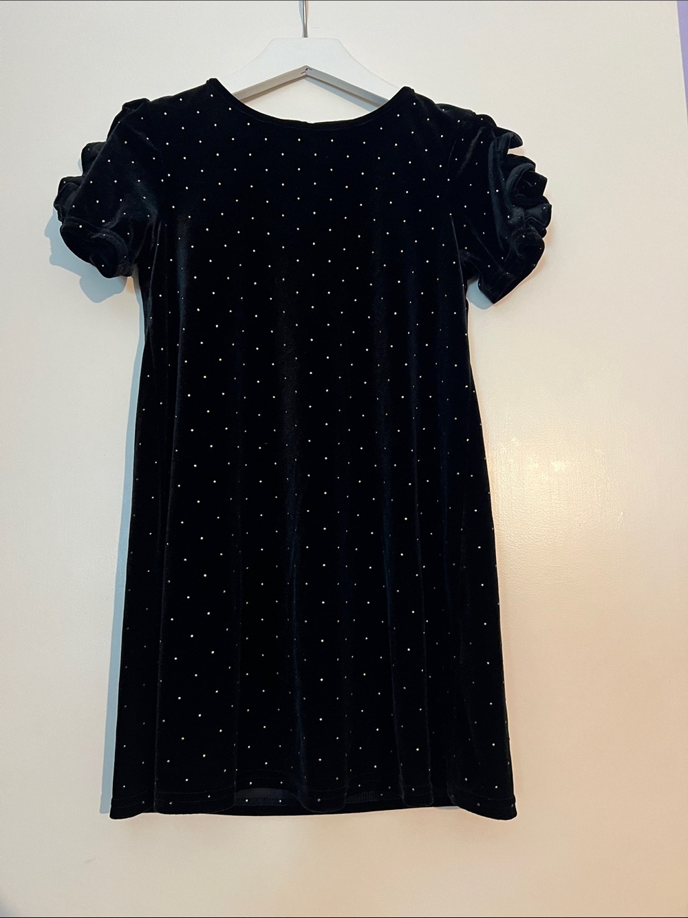 next Black Velvet Dress with Sparkle Studs